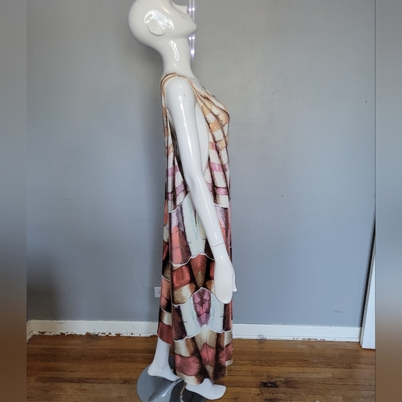 Mara Hoffman One Shoulder Kaftan in Shells Flamingo, VGUC, Size M/L - Picture 2 of 7